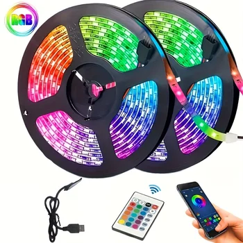 5V-os RGB 5050 LED Szalag USB 24 kulcsok Infravörös Távirányító Rugalmas Lámpa Szalag Szalag Dióda A Fesztivál Party TV Asztal Bedro