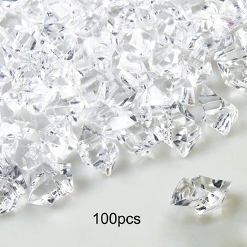 100/sok Crystal-Jég a Rock Kövek áttetsző Akril Gyémánt Váza Drágaköveket Szabálytalan Esküvői Party Dekor Konfetti Táblázat Scatter Gyöngyök